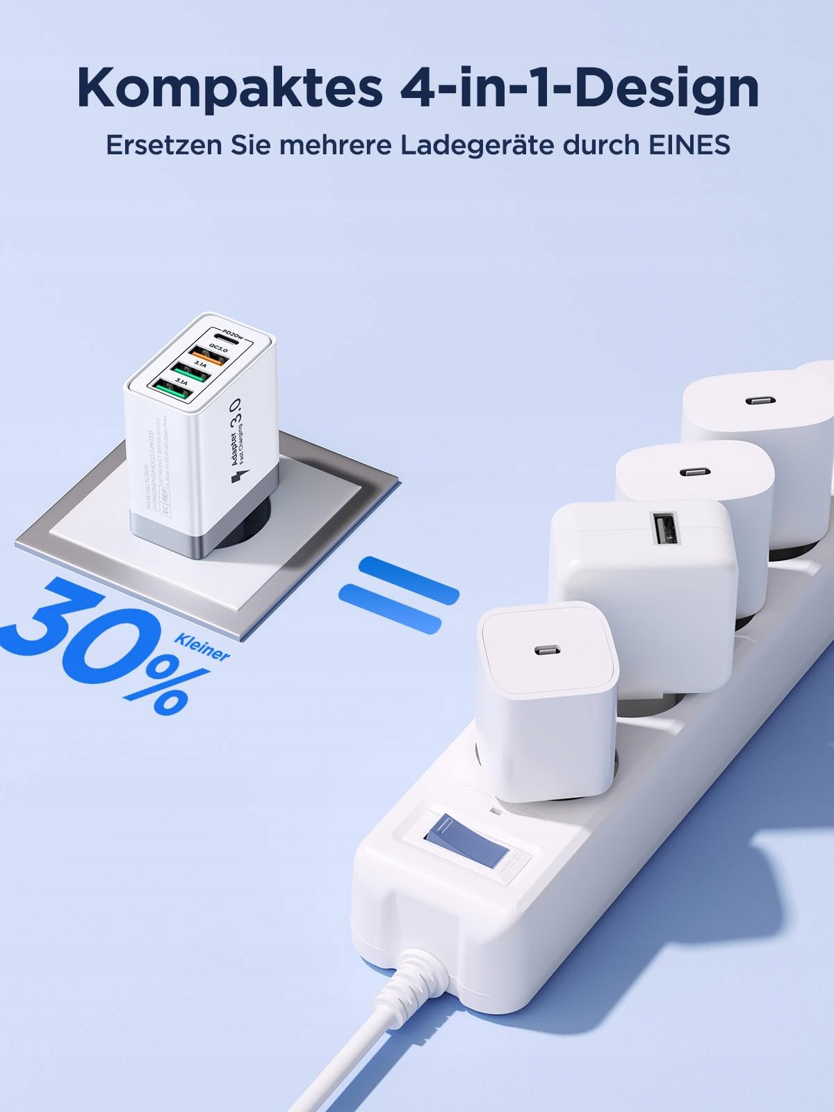 USB ADAPTER 40W 4 Porty USB C i A Ładowarka do Android Telefonów — miniatura 6