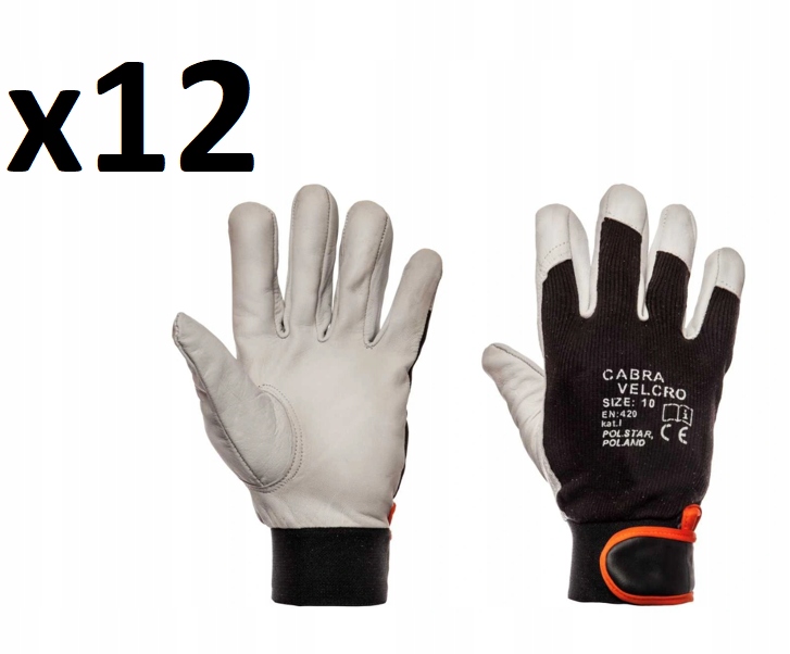 Rękawice skórzane Na Rzep Rozmiar 9 12 par