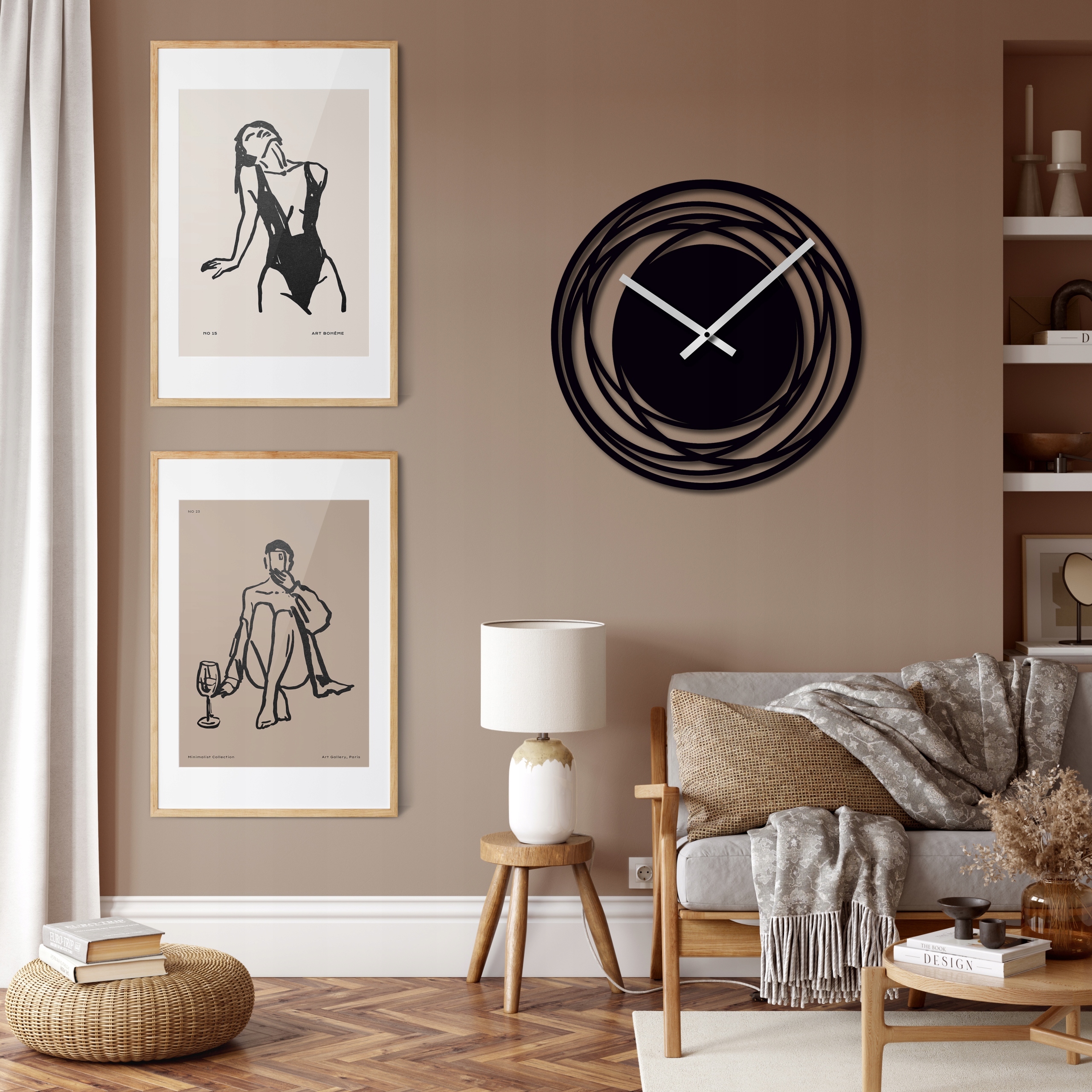 ZEGAR ŚCIENNY DO SALONU NOWOCZESNY ZEGAR DREWNIANY ZEGAR NA ŚCIANĘ 40cm Kod producenta ZEGAR ŚCIENNY DUŻY SALONU KUCHNI DREWNIANY 3D