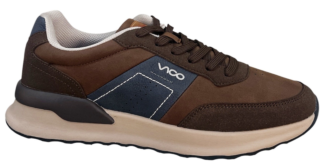 Polobotky Tenisky Pánské Vico VOP26N113-2 Hnědé Lehké Komfort 41