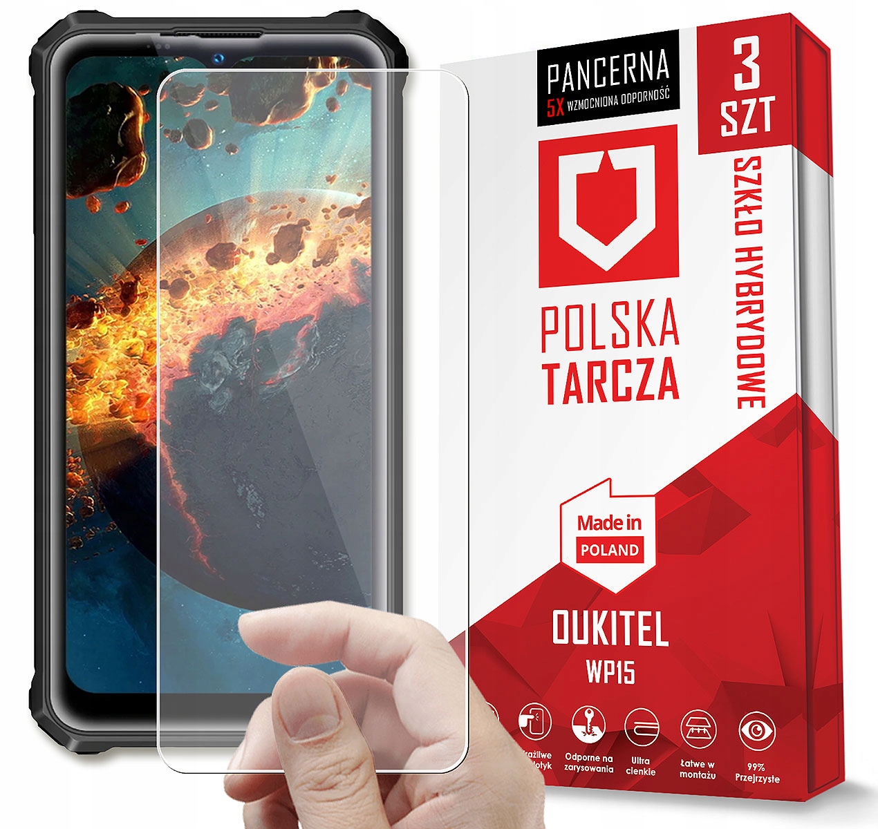 

3PACK Pancerne Szkło Do Oukitel WP15