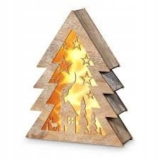 

Choinka Biała Drewniana domek 10led 34cm Timer