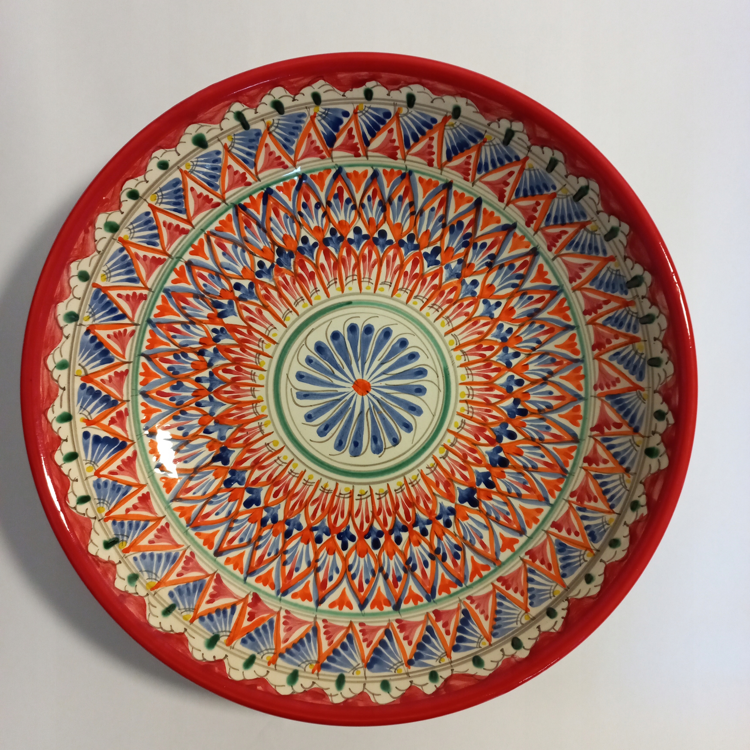 Velký Uzbecký talíř Červený mech 34 cm