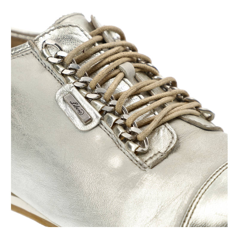 Srebrne Półbuty Libero Skórzane Buty Damskie Rozmiar 40