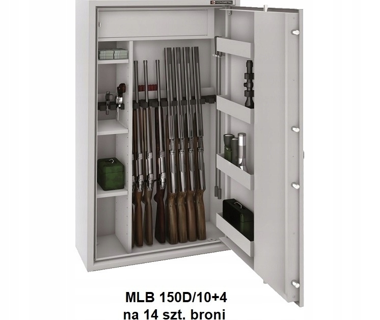 Sejf na broń 15 szt. broni długiej MLB2 150D/10+5-K. Zamek kluczowy Długość zewnętrzna 40 cm