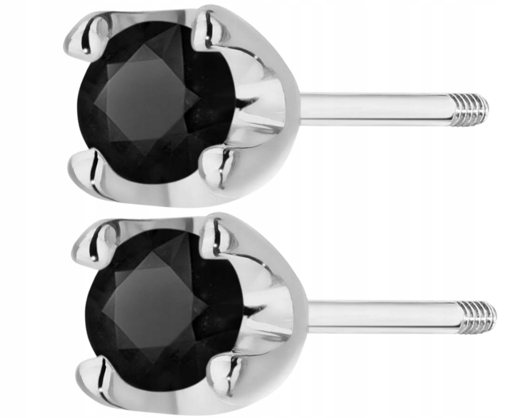 Bílé Zlato Náušnice S Černými Diamanty Šroubovací Puzetky Zlato 585