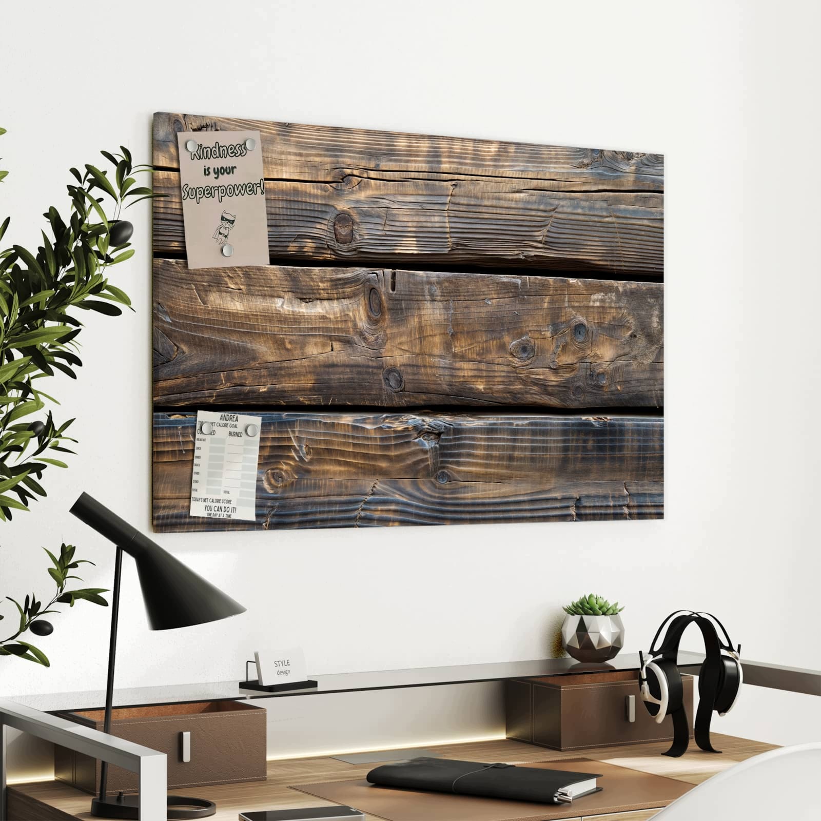 Magnetická tabule Staré Prkna dřevěné 90 × 60 cm