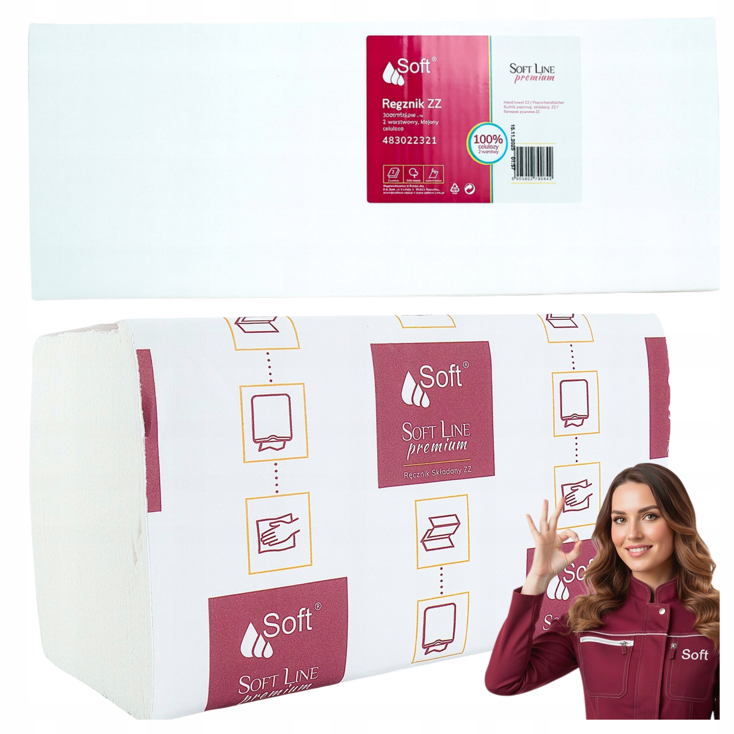 Levně Papírový ručník Zz Soft Premium skládací, bílý, 2 vrstvy, 3000 listů