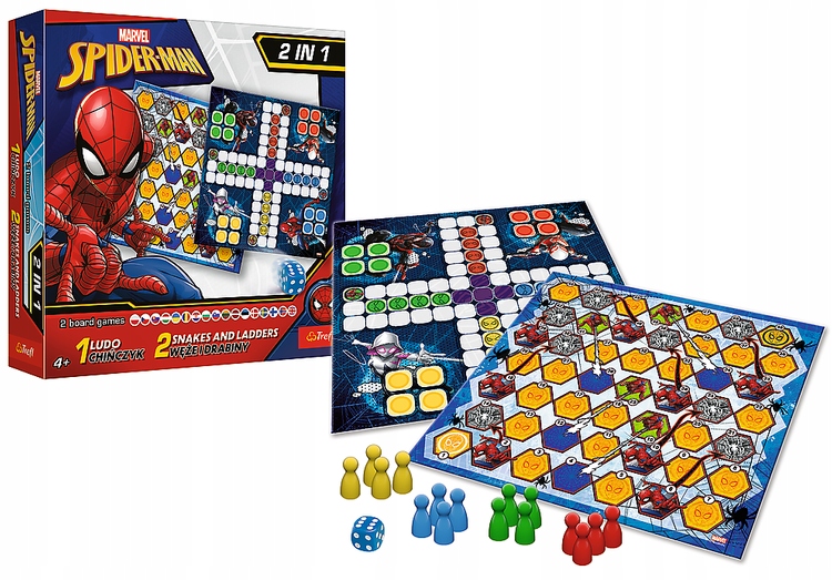2w1 Chińczyk/Węże i drabiny Spider-Man TREFL