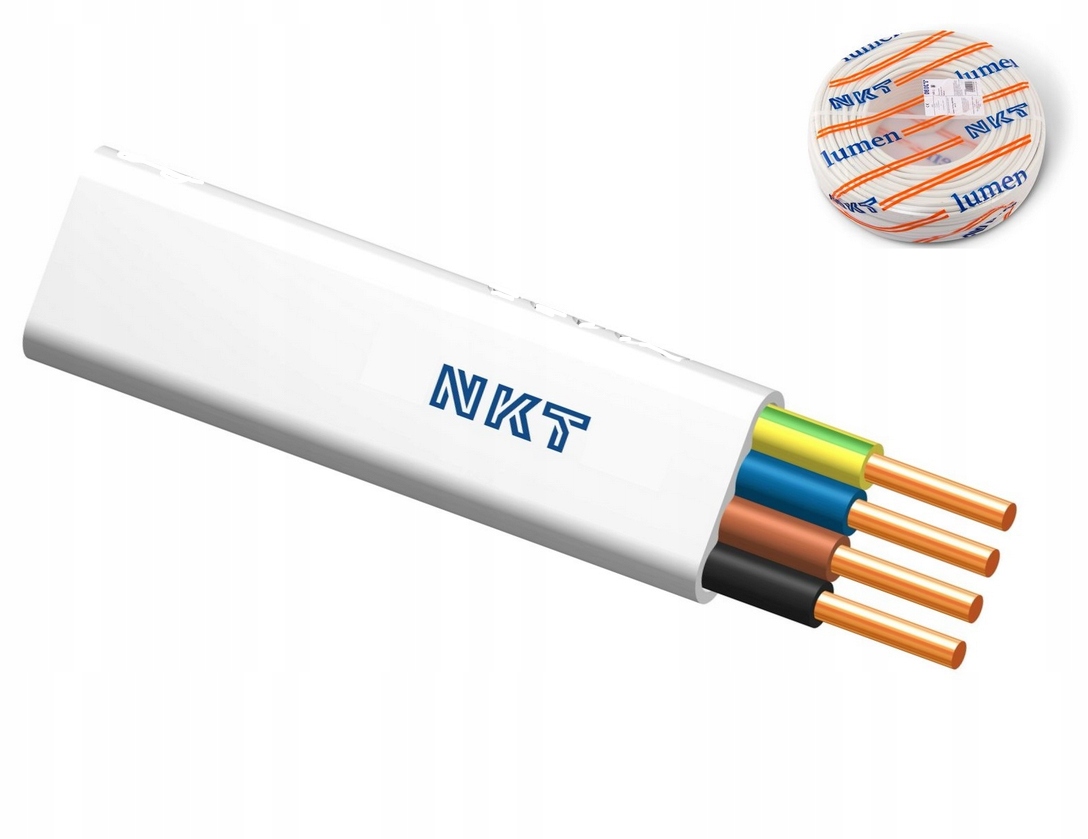 YDYp 4x1,5 50mb Nkt Przewód kabel płaski drut