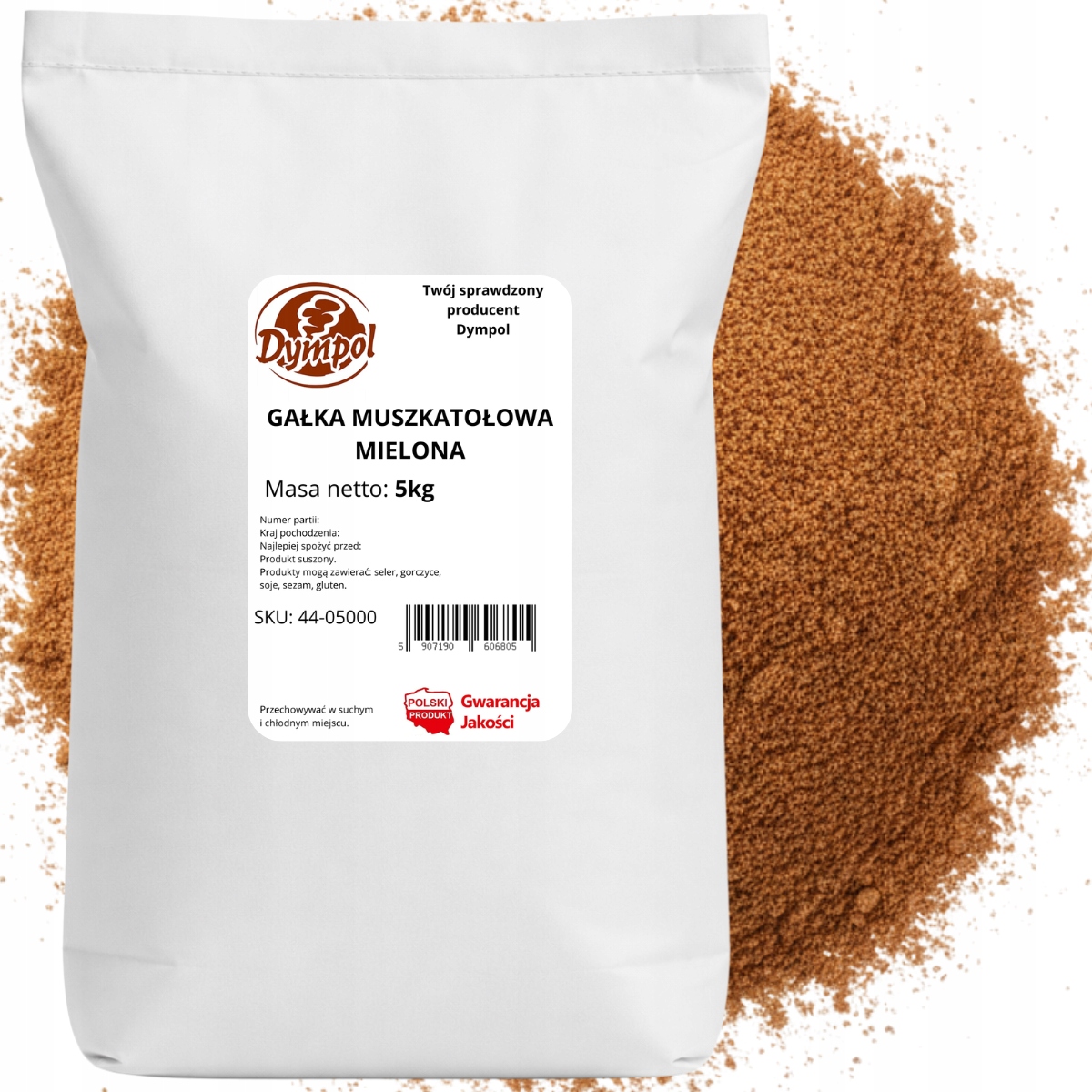 Levně Mletý muškátový oříšek přírodní aromatické Koření Dympol 5 kg