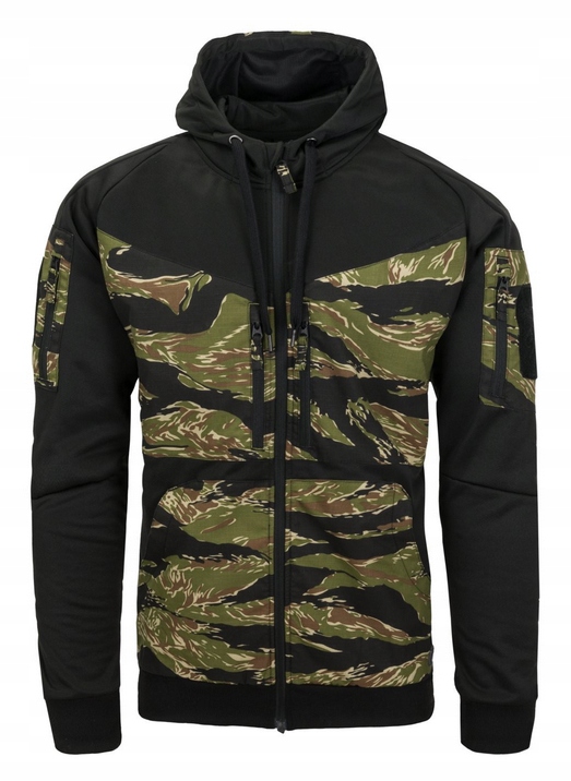Rozepínací mikina s kapucí Helikon Rogue Full Zip Černá Tiger Stripe M