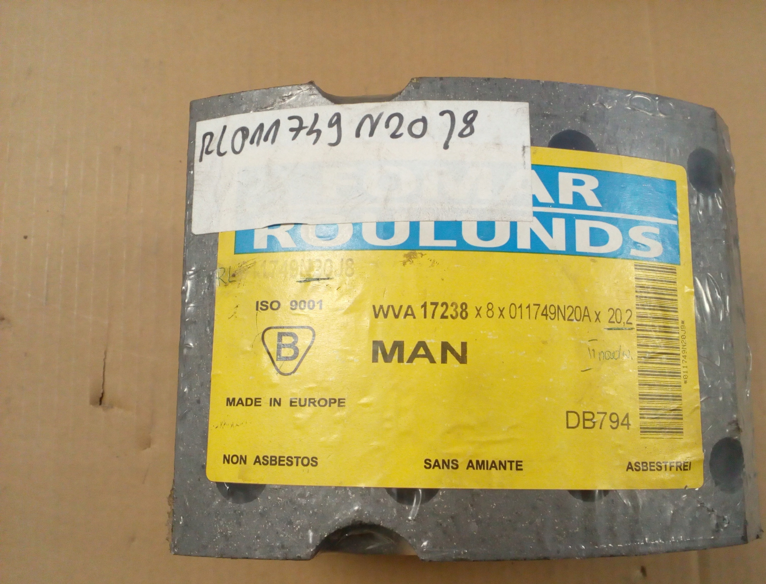 K17683 17238 - Rl011749n20j8 передние / задние тормозные колодки