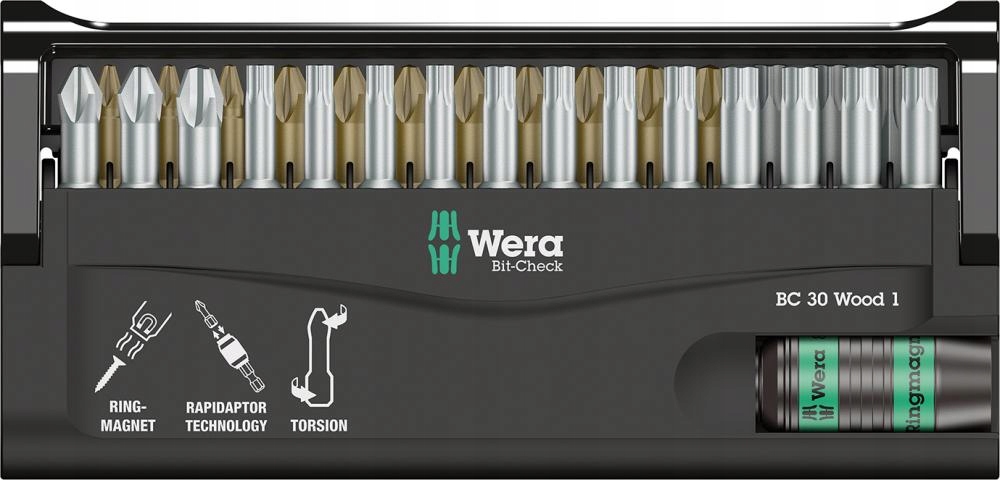 Sada bitů Wera Pz Ph Torx Bit-Check 30 Wood 1