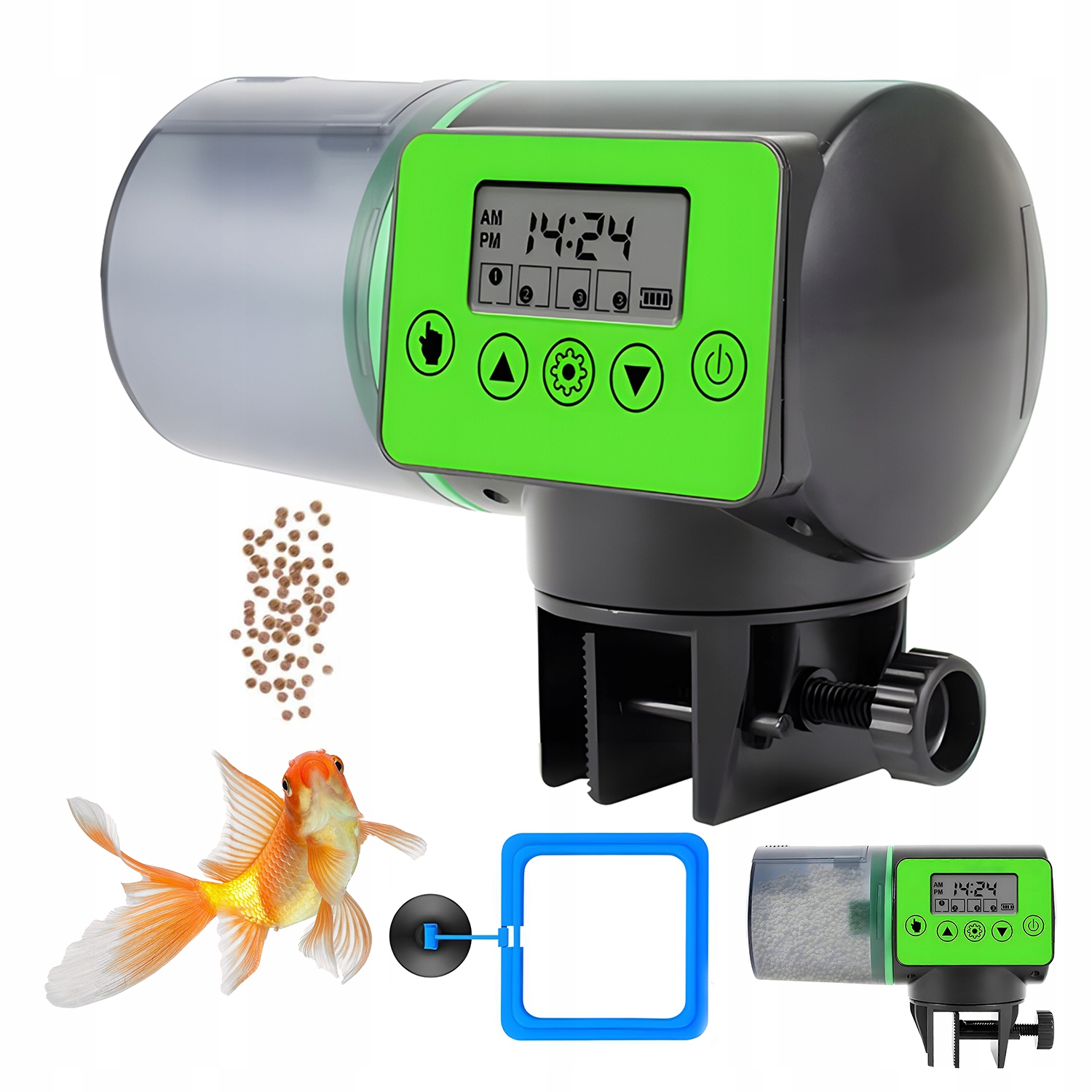 Levně Automatické Krmítko Pro Ryby Do Akvária LCD Celková Velká Kapacita 200 ML