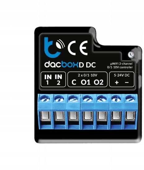 Blebox stmívač dacBoxD DC, dvoukanálový regulátor otáček WiFi