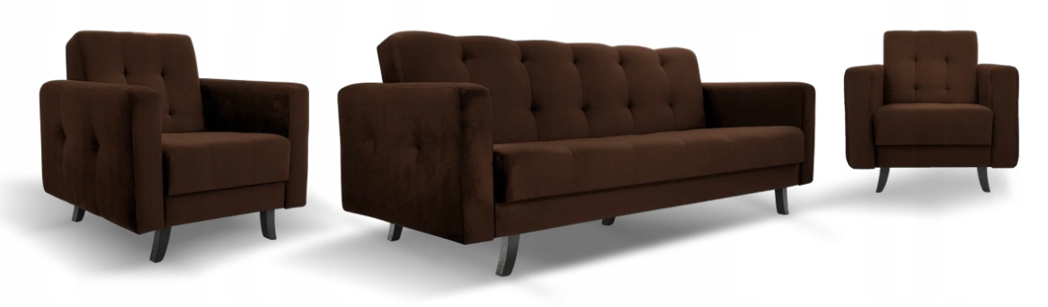 Sada Lizbona Kronos 06 pohovka s funkcí spaní 2 křesla velur Výrobce