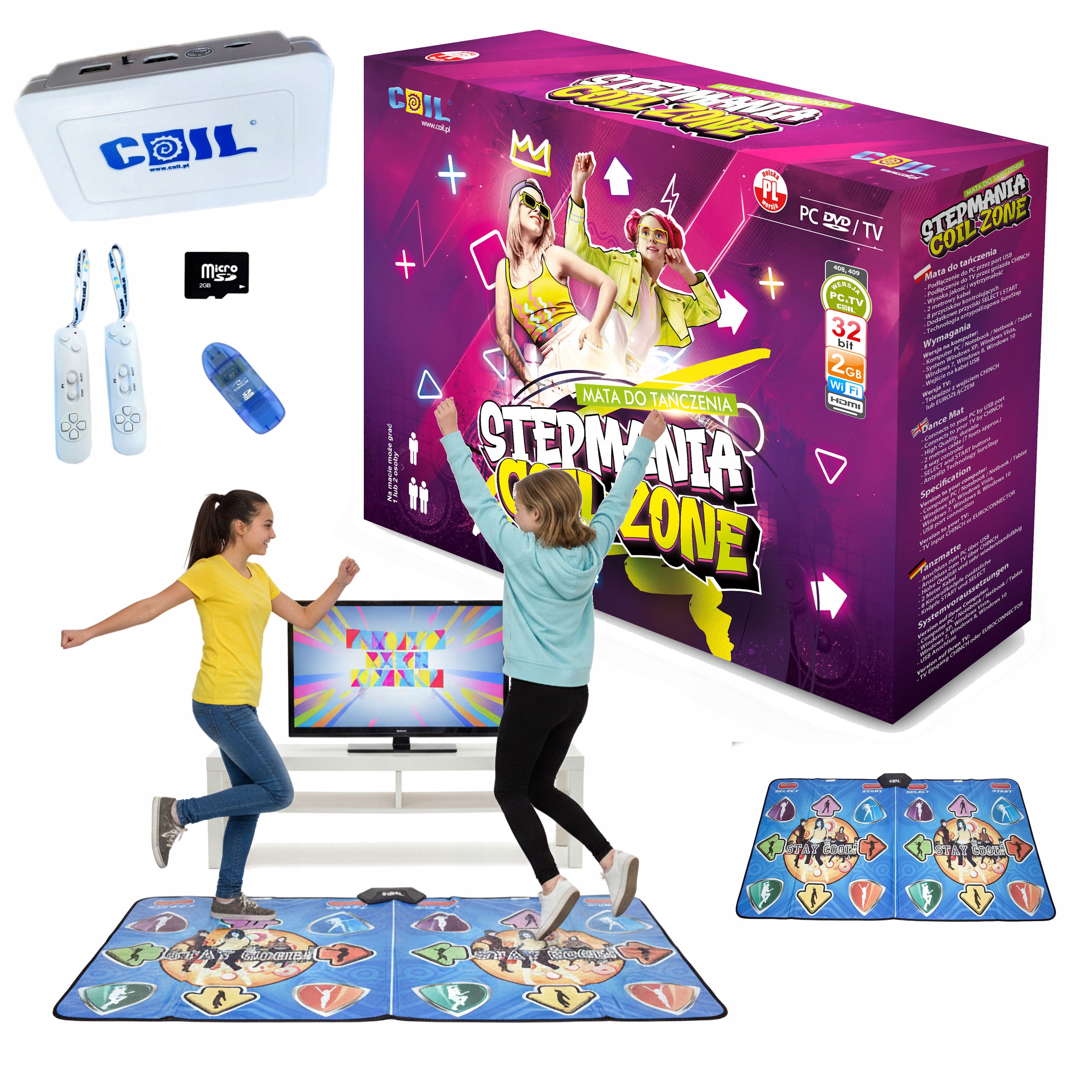 Muzikální Podložka Pro Dva S Hdmi, Bezdrátová, Pro Děti, 32BIT, 6 V 1, K Tv