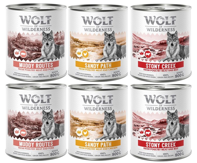 Wolf of Wilderness Senior “Expedition”, MIX Smaków 6 x 800 g