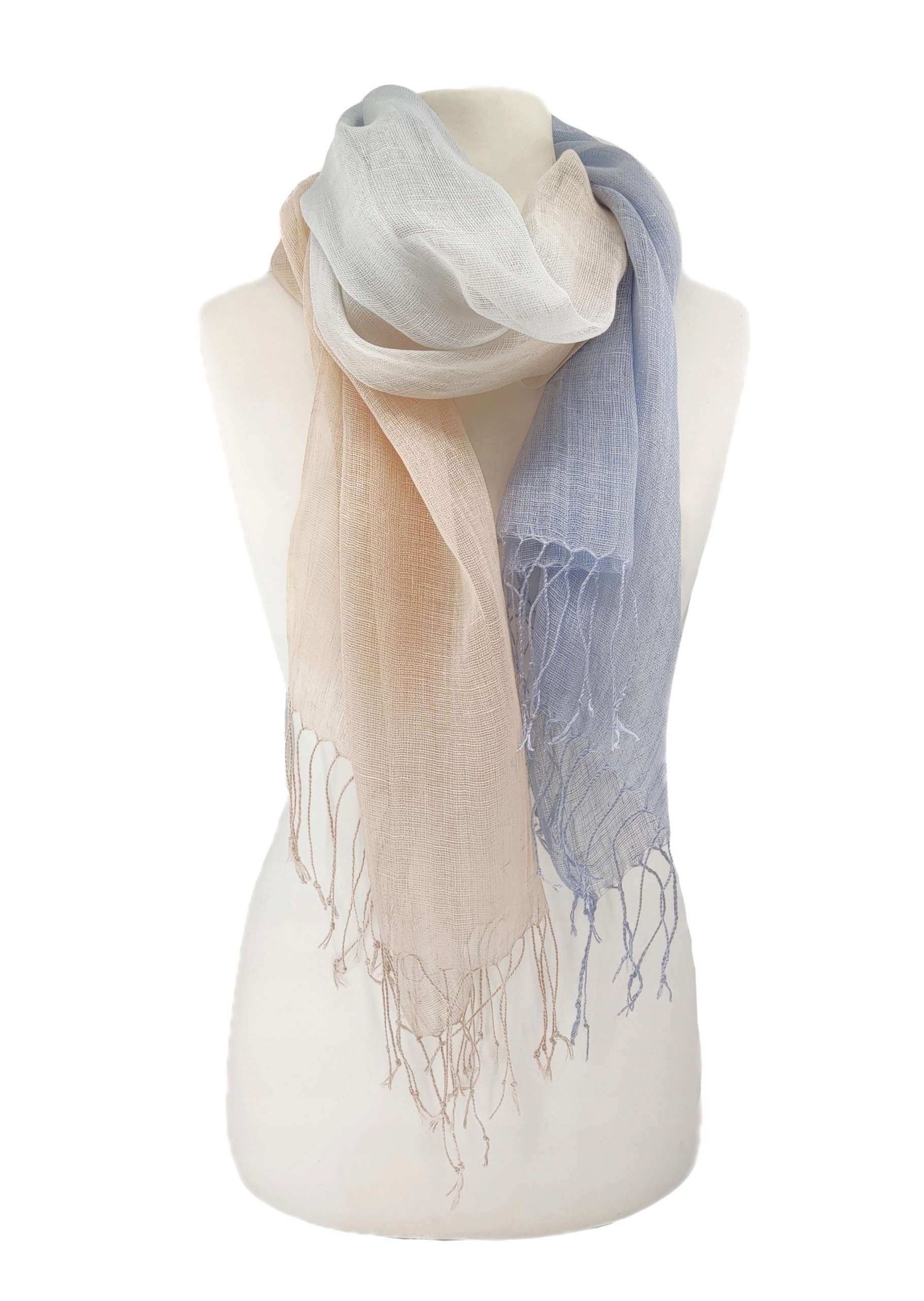 100% LEN NATUR MARKOWY SZAL CHUSTA APASZKA JAKOŚĆ Materiał dominujący len