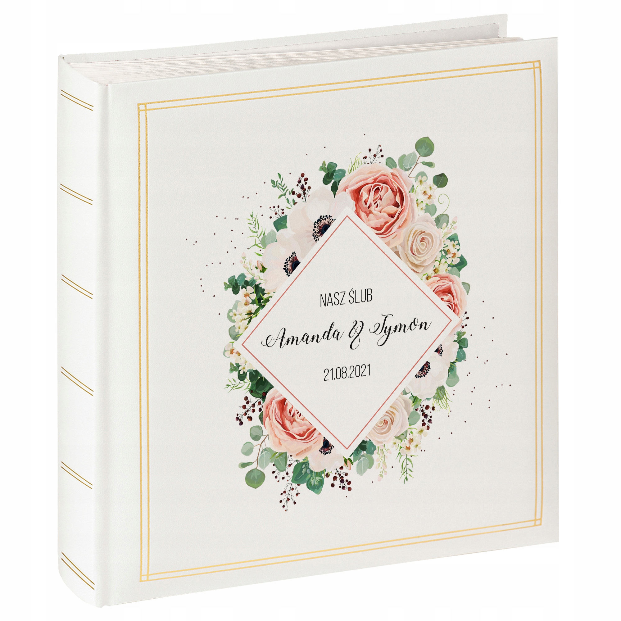 Svatební fotoalbum 50 bílých kartiček pro tisk z fólie XL, svatba Dárek