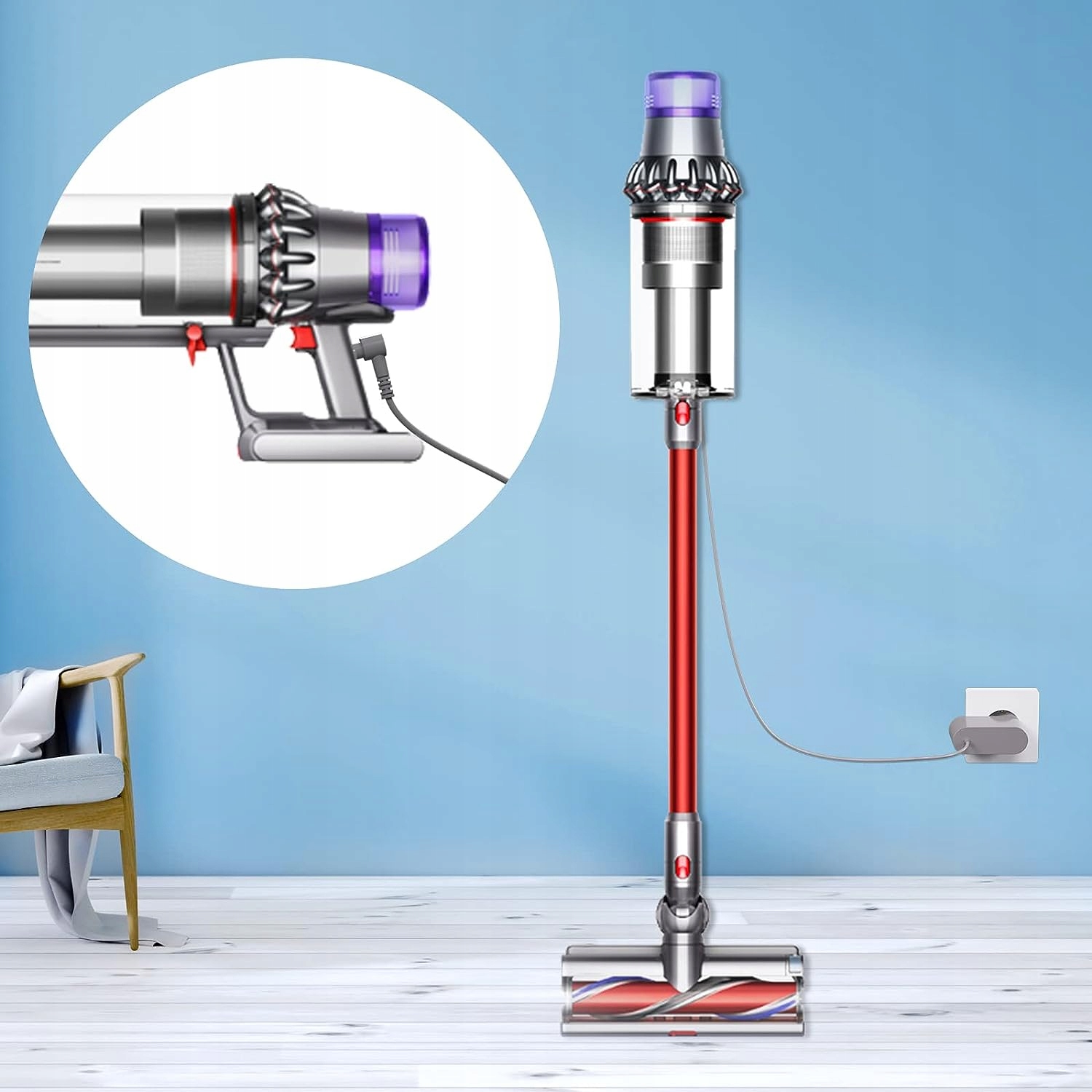 ŁADOWARKA ZASILACZ ODKURZACZA 1.8M DO DYSON V10 V11 V12 V15 SV12 SV14 SV15 Model ładowarka do odkurzacza