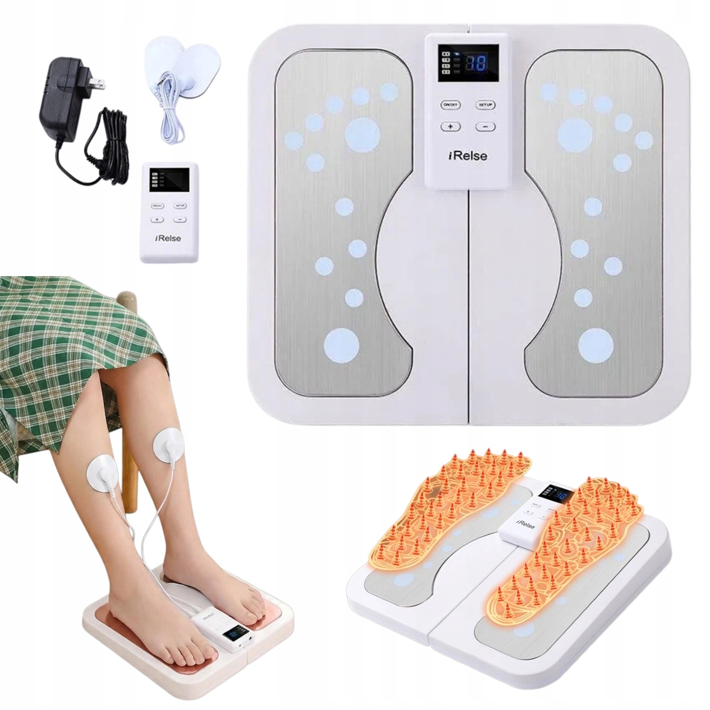 Masażer Stóp Elektrostymulator Ems z Grzaniem Stymulacja Elektryczna