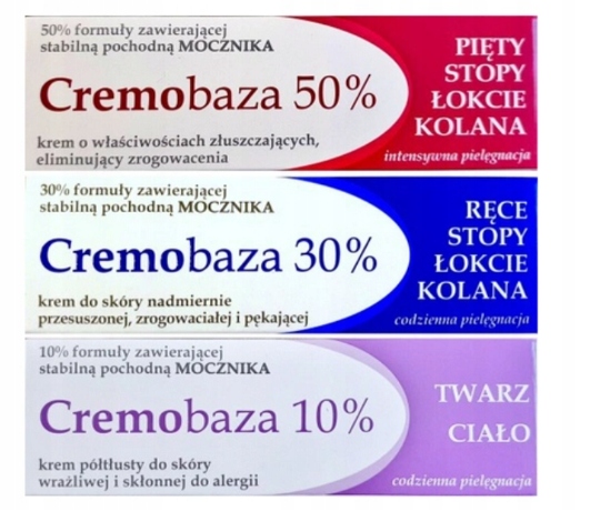 

Cremobaza Zestaw kremów z mocznikiem 10% 30% 50%