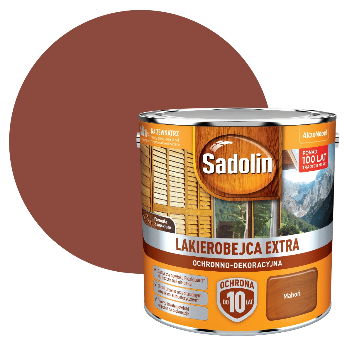 Sadolin Extra 2,5L Lakierobejca Do Drewna Mahoń