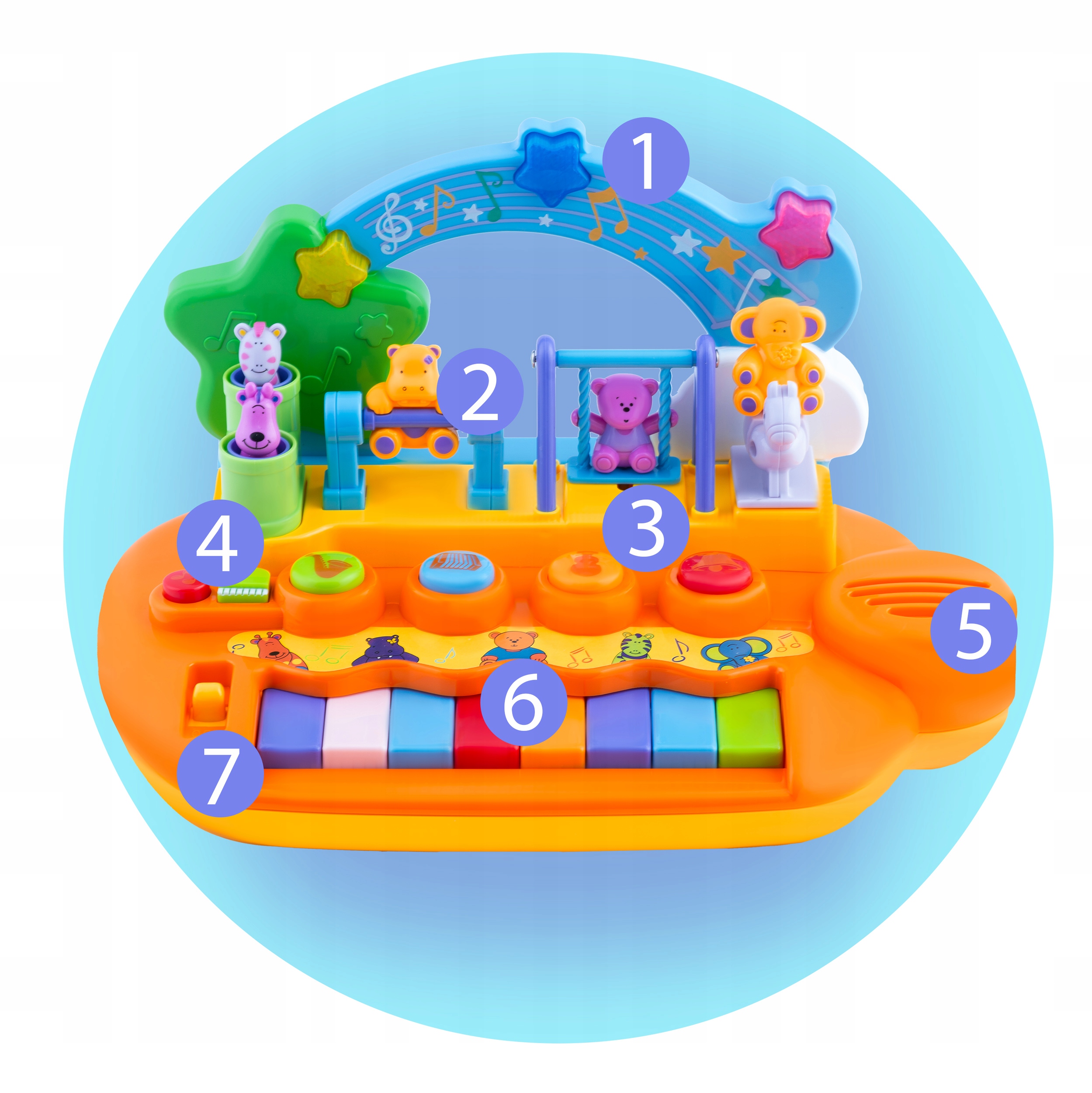 PIANINKO DLA DZIECI ZABAWKA INTERAKTYWNA EDUKACYJNA ORGANKI LED Bohater brak