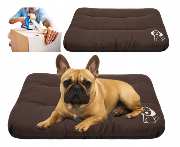 Levně Střední matrace pro psa pelíšek 90x60 XL polštář pohovka potah Hnědá