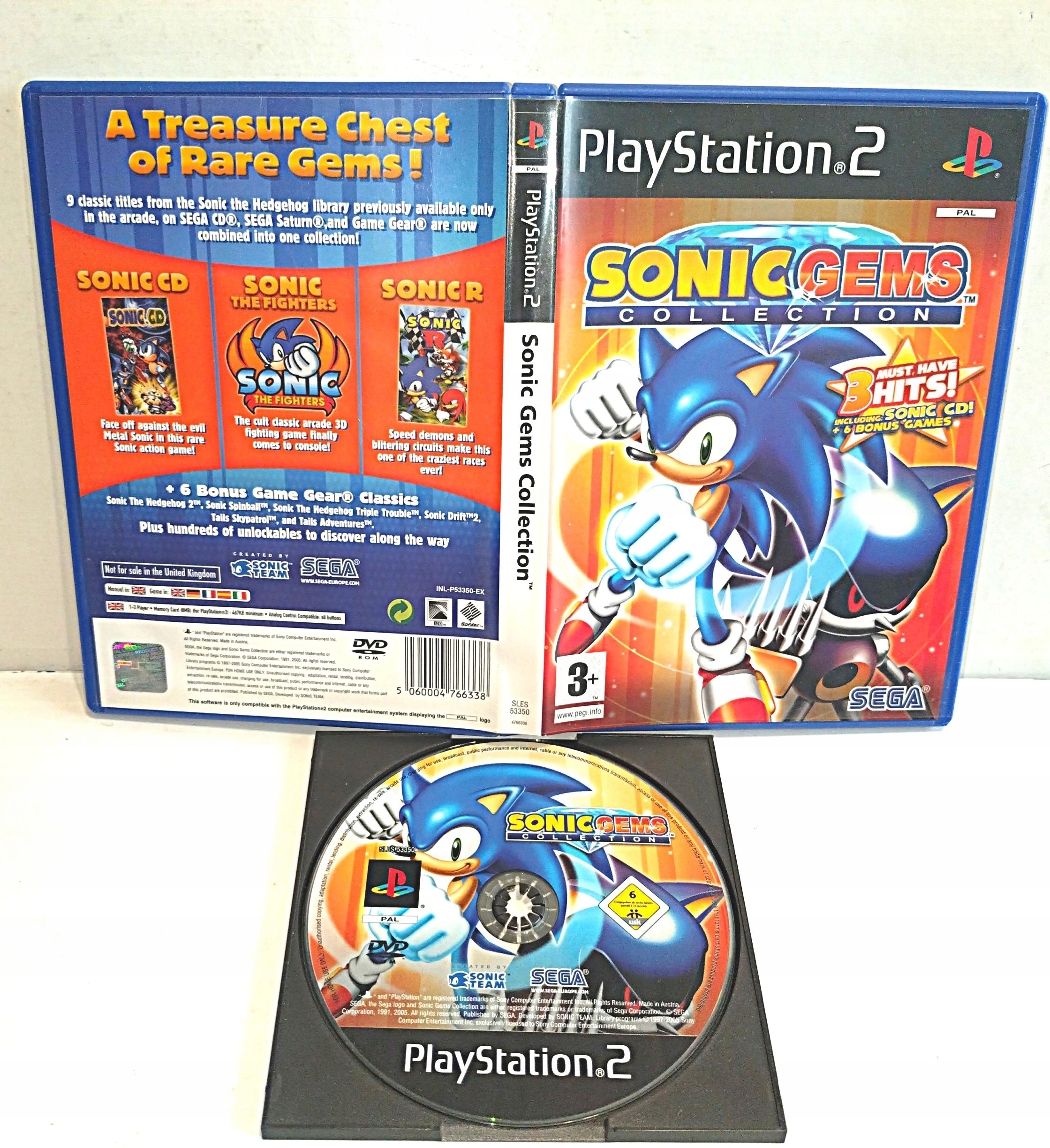 Gra SONIC GEMS COLLECTION PS2 CZYTAJ OPIS !!!