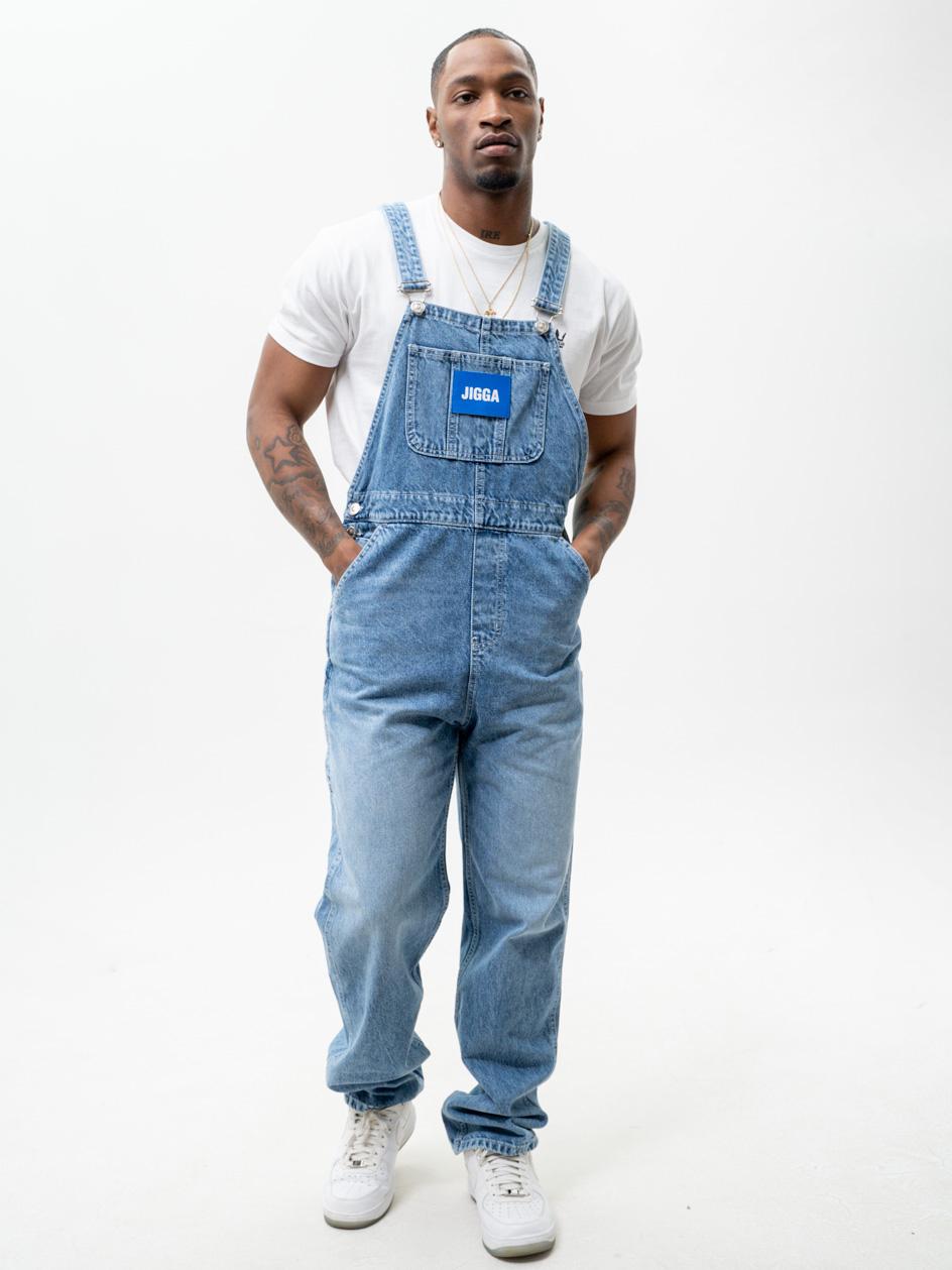 Džínové Zahradníky Pánské kalhoty Světle modré Jigga Baggy Logo XL
