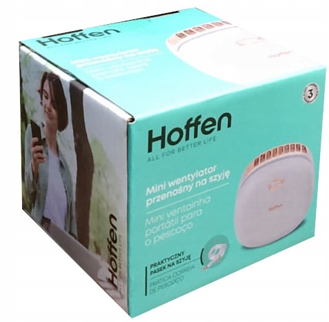 MINI WIATRAK WENTYLATOR PRZENOŚNY USB AKUMULATOROWY Z PASKIEM NA SZYJĘ