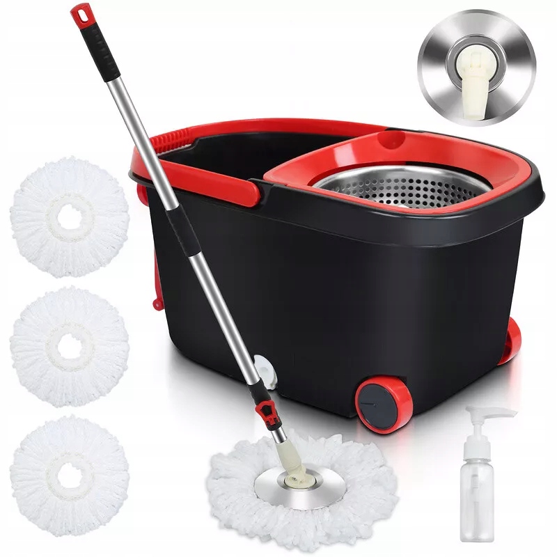 Levně Sada Pro Mop S Otočnou Konstrukcí A Dlouhým Držadlem 7,5 l černá