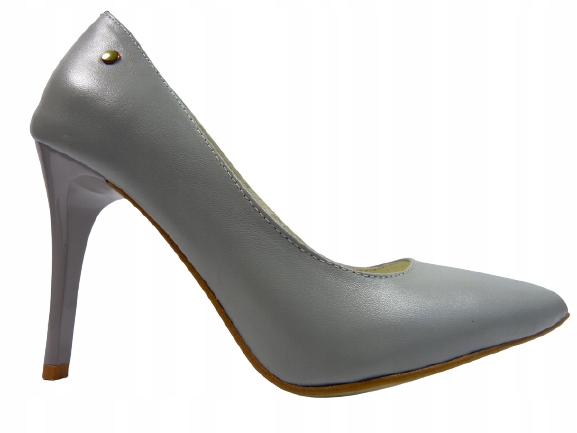 šedé klasické kožené lodičky dámské elegantní lodičky J.w 36