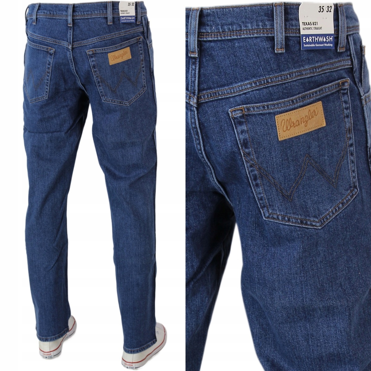 Wrangler Texas Straight Jeans Proste Regular "the Moment" W34 L34