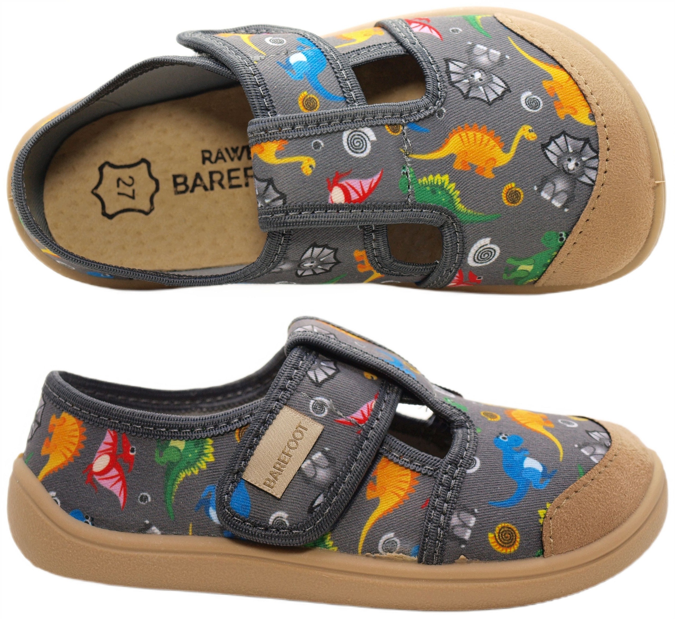 Barefoot Kapcie do przedszkola Raweks Joy J15 Dino rozmiar 32- 20cm