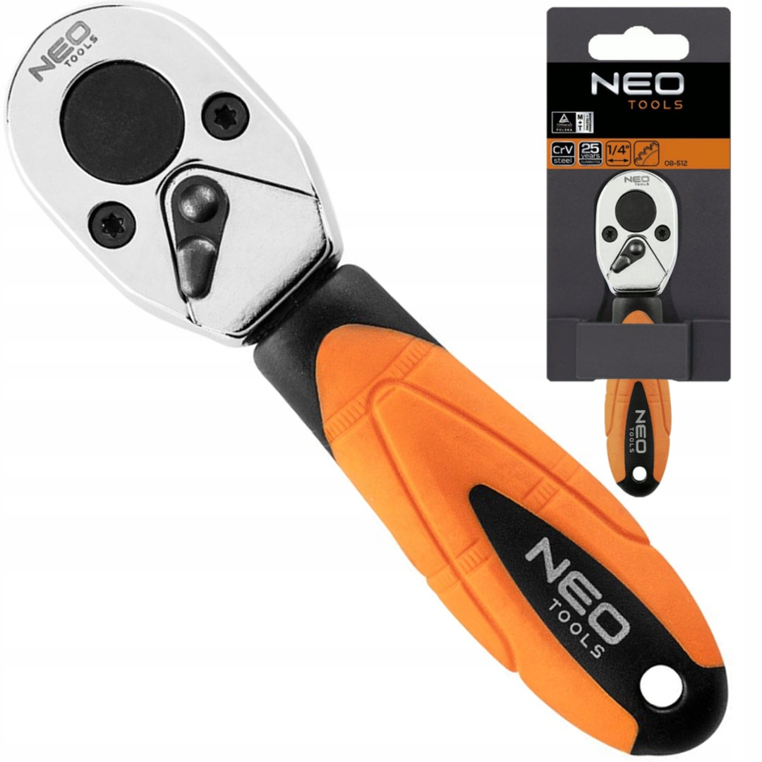 Neo Grzechotka do bitów 1/4" 45T CrV 105mm 08-512