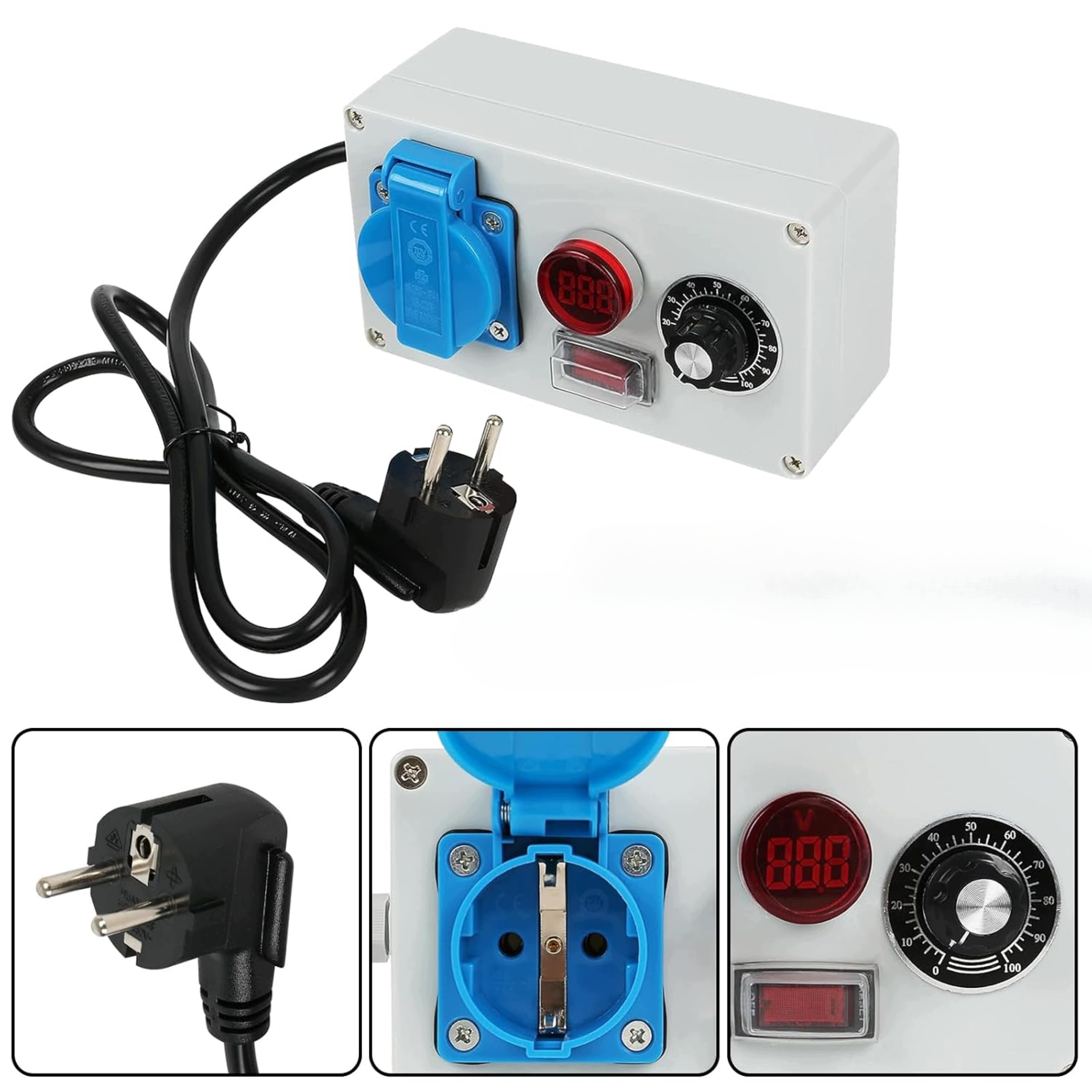 Regulátor otáček napětí 230 V 2000 W, stmívač otáček motoru