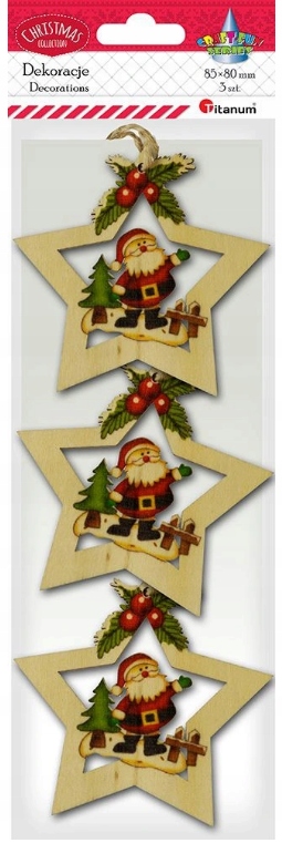 

Dekoracja Drewniana Gwiazda Mikołaj Titanum