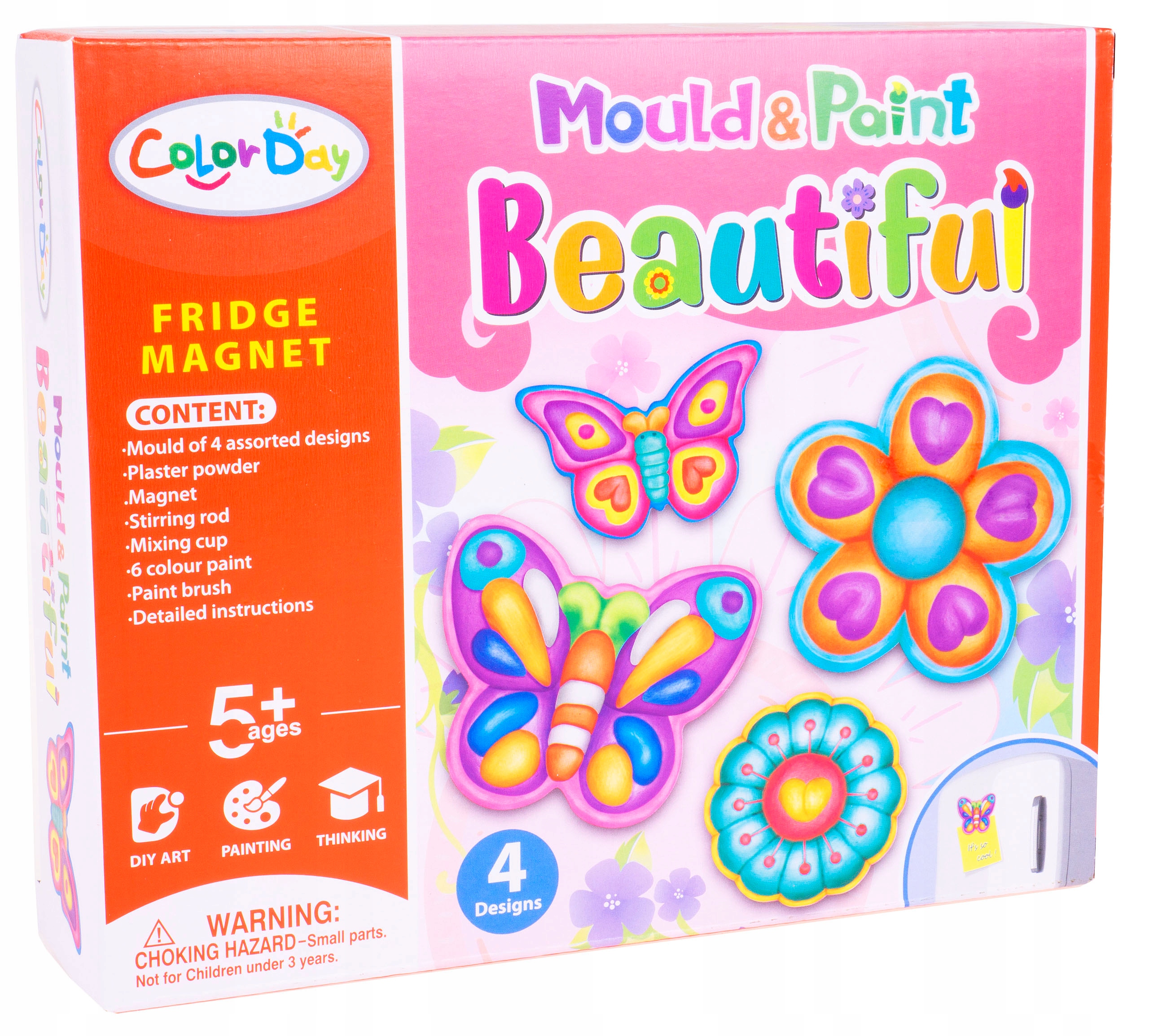 GIPSOWE MAGNESY NA LODÓWKĘ MOTYLE KWIATY ZRÓB SAM