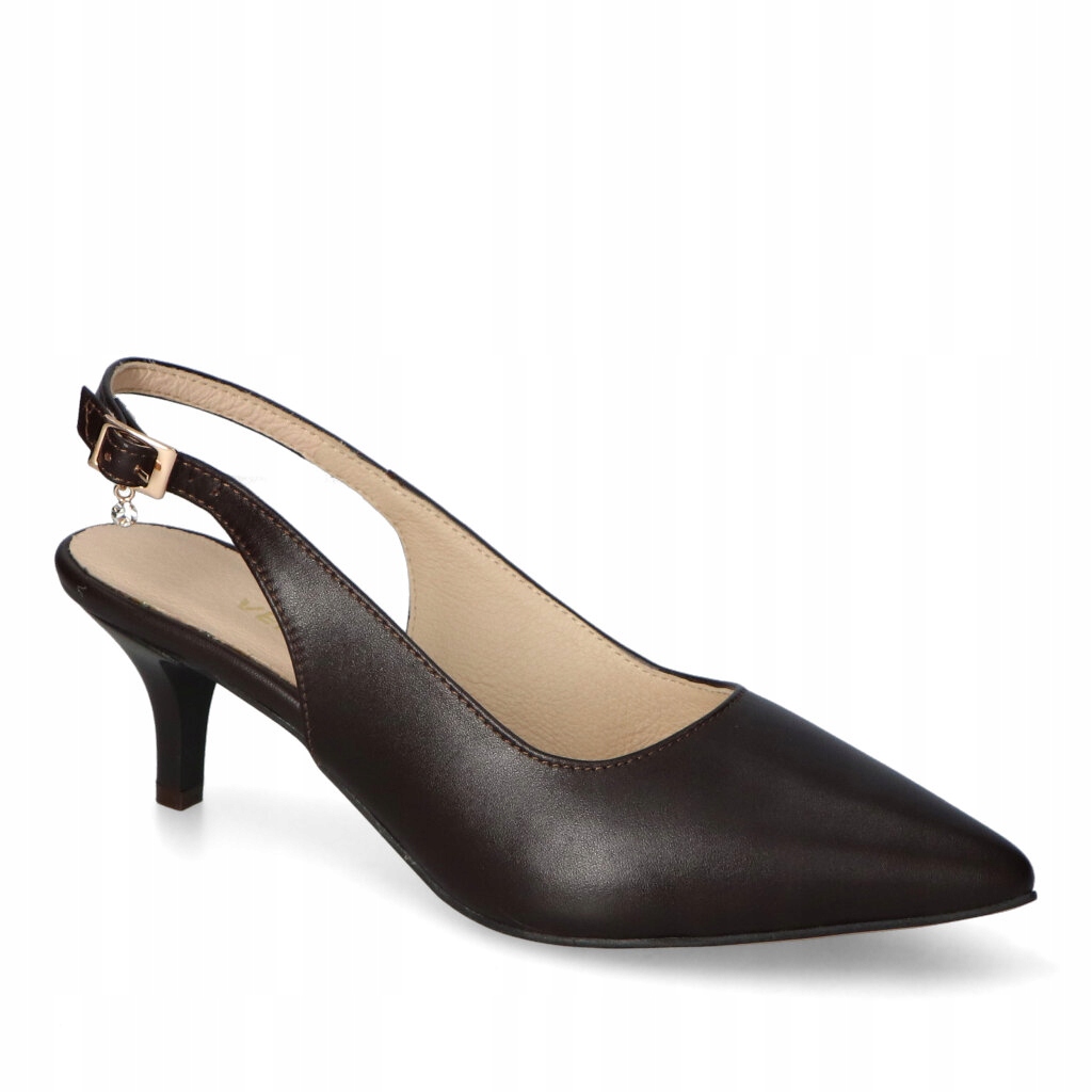 Elegantní kožené sandály Tuomo 1374 Hnědé Čokoládové lico 39