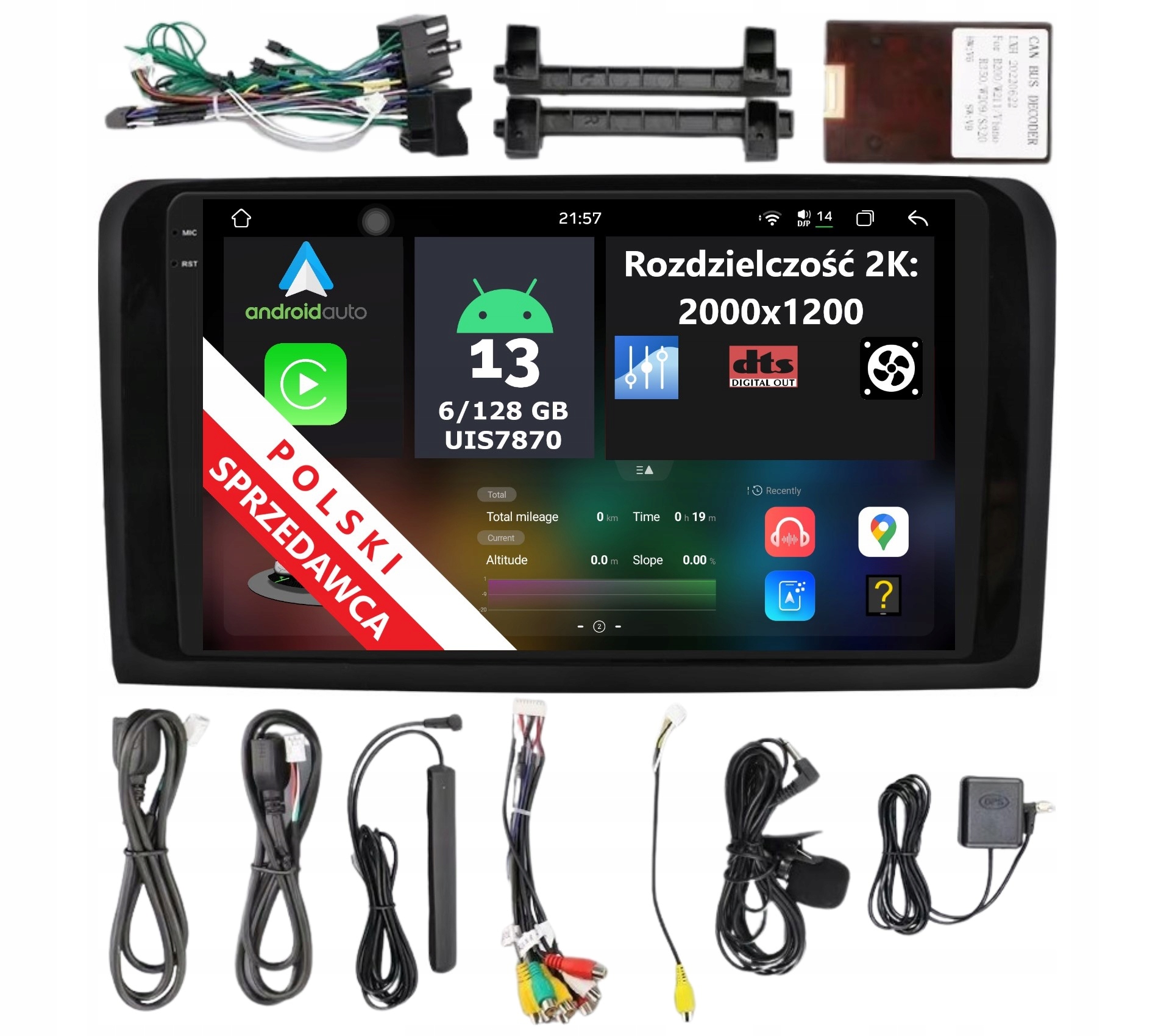 Rádio 2DIN Navigace Android Mercedes Benz Gl X164 6/128 Gb Dsp Carplay Lte