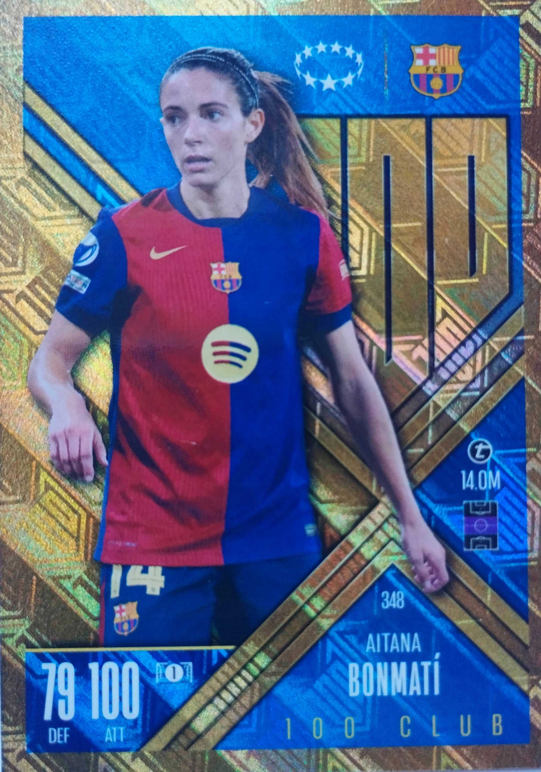 Topps Match Attax 2025 100 Club 348 Aitana Bonmati Barcelona