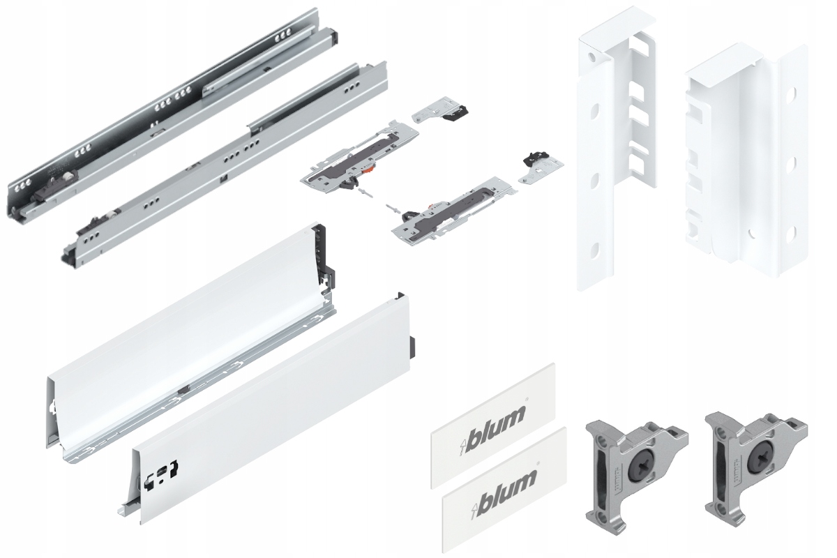 Blum Šuplík 500 Zásuvka střední Tip-On K bílá