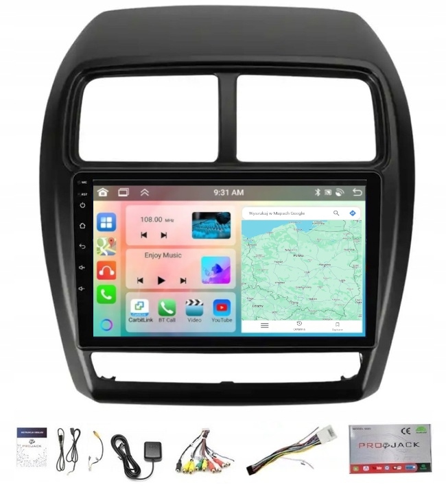 Autorádio S Navigací Carplay Mitsubishi Asx 2016-2022 Wifi Android 6GB 128GB