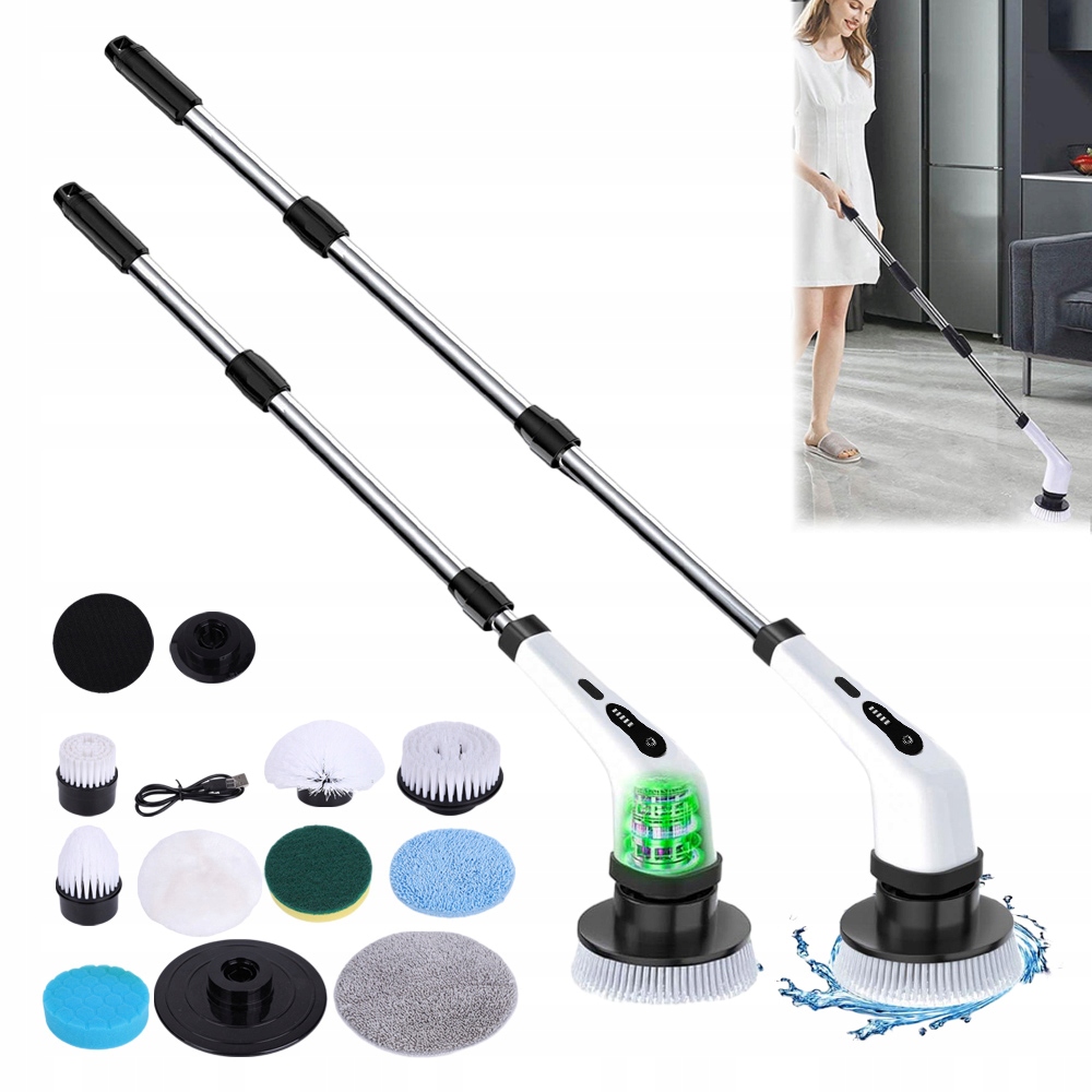 Levně Rotační Mop Elektrický Čisticí Kartáč Nastavitelný Led Displej