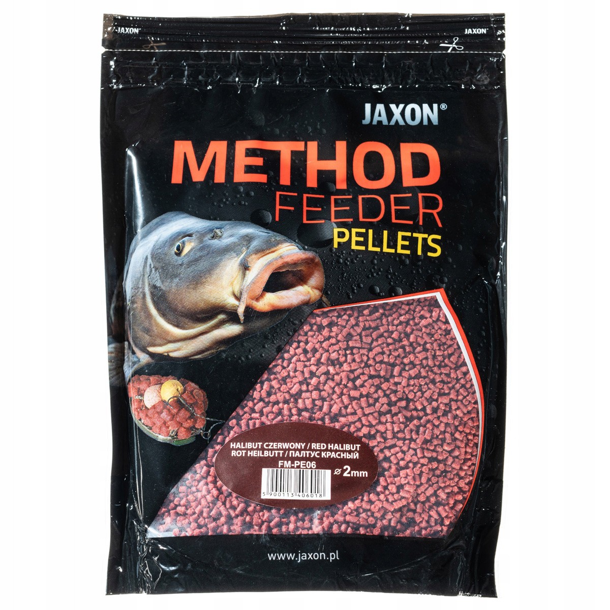 Pellet Jaxon Method 2MM Halibut Czerwony 500G