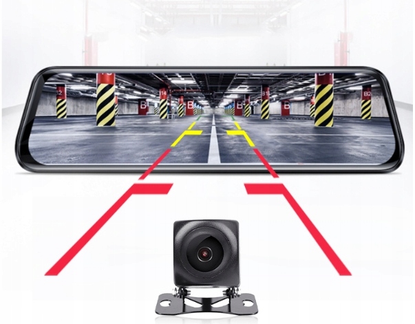 WIDEOREJESTRATOR JAZDY DOTYKOWY KAMERA COFANIA REJESTRATOR PRZÓD TYŁ MenuPL Model DualVision AT22